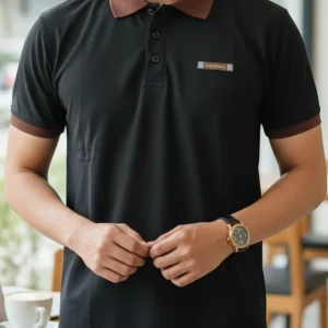 প্রিমিয়াম কোয়ালিটি POLO SHIRT Button (Black)