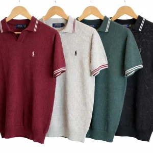 Luxe Textured Knit Skipper Polo Combo (4 Colors)